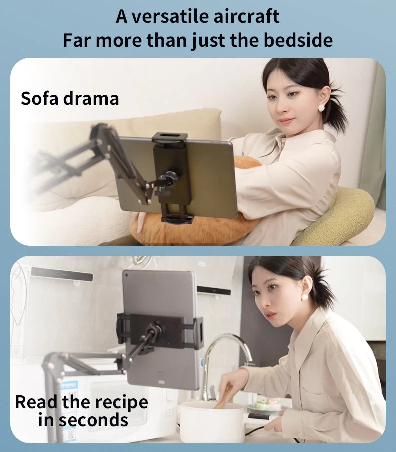 YESIDO C295 360° Rotating Silicone Collet Floor-Standing Tablet Cantilever Bracket Desktop Lazy Stand YESIDO C295 360° Rotating Silicone Collet Floor-Standing Tablet Cantilever Bracket Desktop Lazy Stand